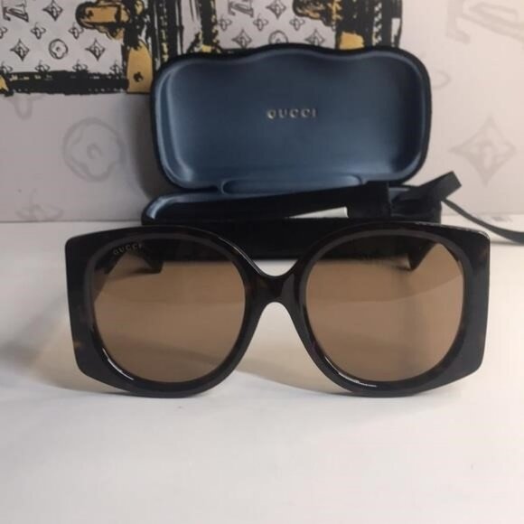 Gucci GG1257SA 002 Havana/Brown Oversized Sunglasses – New w/ Full Packaging - Picture 9 of 13